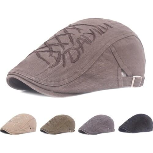 Berret Man Casual Spring Winter Berets Hat Men Women Newsboy Caps Visors Cotton Cabbie Herringbone Cap Duckbill Ivy Flat Cap