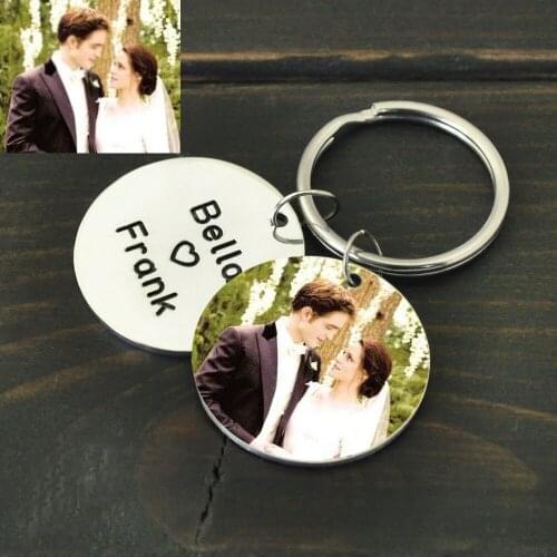 Custom Photo Keychain,Personalized Engraved Picture Keyring,Gift for Him Her, Couples Gift,Valentines Day Gift for Her