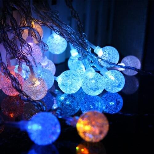 Battery Operated String Lights Crystal Bubble Ball Fairy Lights 5M 40 LED for Bedroom Garden Christmas Party Holiday Decoration
