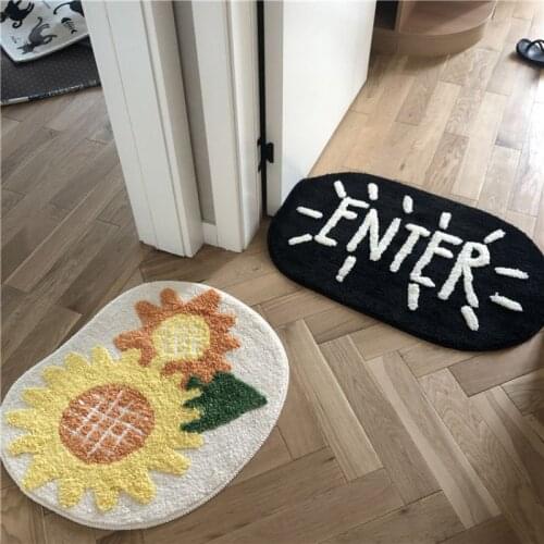Hot Sale Modern Style Sunflower Pattern Floor Rug Living Room Non-Slip Carpet Bedroom Door Mat