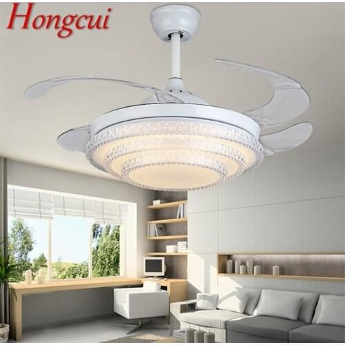 Hongcui Ceiling Fan Light Remote Control Without Blade Modern Simple White LED Lamp For Home