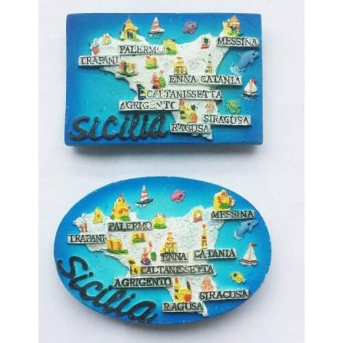 Italy map travel souvenir refrigerator sticker National travel map magnetic sticker