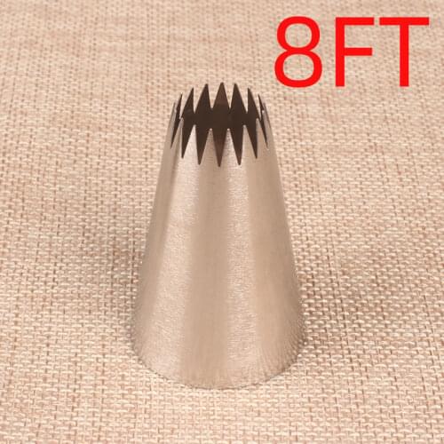 Maifu 8ft #17 Tooth Star Cookie Cream Decorating Mouth Welding Polishing 304 Stainless Steel Baking DIY Tool