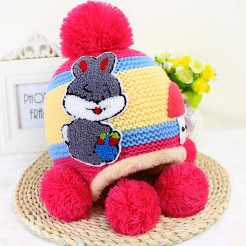 Cute Cartoon Newborn Crochet Beanie 2016 Boys Girls Baby Cap Winter Hat 2-5 Year-old Children Warm Plus Wool Line Muts Hot Sale