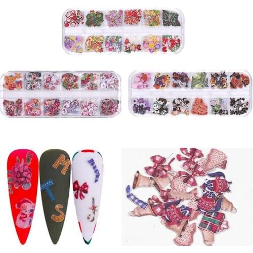 Lovely Halloween Christmas 3D Nail Art Stickers DIY Nail Tips Decoration Charms