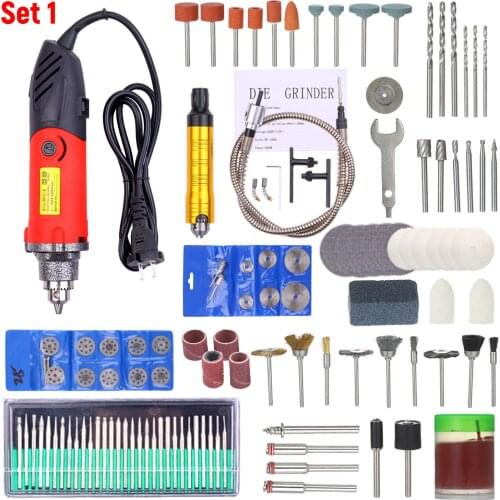 EU/US 60Hz Multifunction Electric Rotary Drill Sander Polishing Tool Set 6 110V 240W Rotary Tool Kit Variable Speed