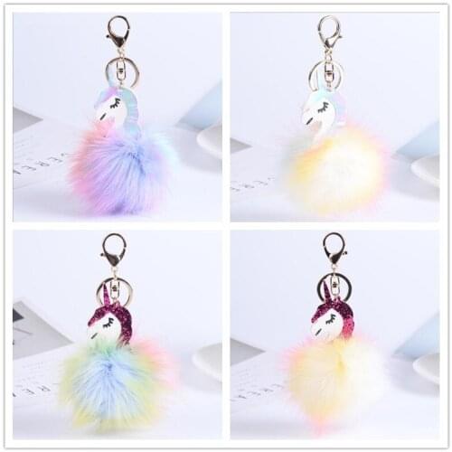 Fashion Creative Unicorn KeyChain Girls Bag Ornaments Car Exquisite Gift Birthday Gift Party Favors Brand New