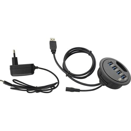 Newest Office Computer Desk Round Hole USB3.0 Splitter USB Gadgets Converter Laptop/PC/Mac Expansion Interface 4 Port Plug play