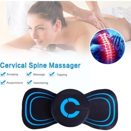 2021 New Portable Mini Electric Back Neck Massager Pain Relief Charging Massage Cervical Shoulder Stimulator Massager Massa Y4Q3