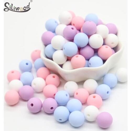 15mm New Baby Silicone Beads Round Teething Newbron Gifts DIY Infant Pacifier Clips Bracelets BPA Free Safe Children Nurse Toy