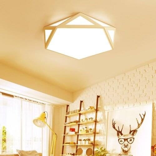 New Geometric Ceiling Lamp LED Round Simple Bedroom Lamp Nordic Modern Creative Living Room Study Personality Lamp