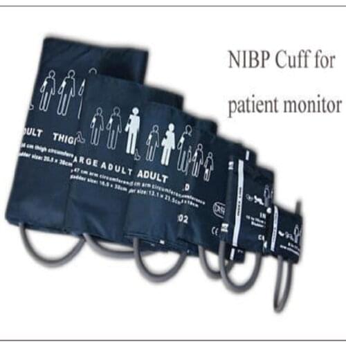 One set of blood pressure cuffs containing 6 different sizes thigh large adult adult child infant neonatal ones