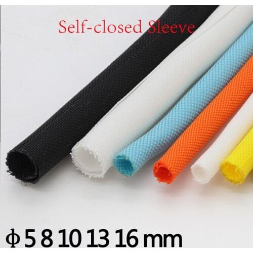 PET Self close Expandable Braided Sleeving 5 8 10 13 16mm flexible Insulated Nylon Tube Protector Harness Multicolor 1 meter
