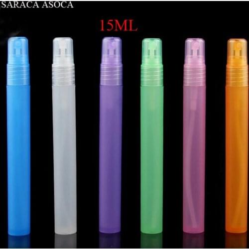15ml Empty Translucence Ice Plastic Spray Bottle Makeup Perfume Atomizer Refillable Bottles Multicolor Print logo 1000pcs/lot