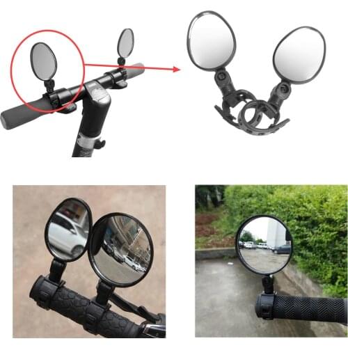 2pcs Adjustable Angle Oval Round Handlebar Rearview Mirror Strap Fixed for Bicycle No. 9 Xiaomi Electric Scooter Accessories