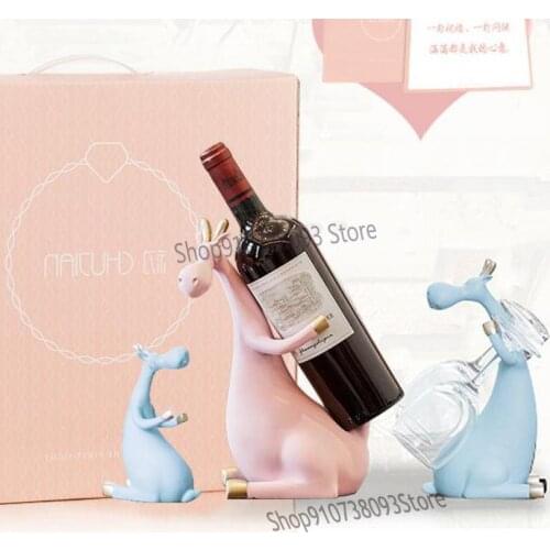 A Family Of Four Nordic Home Wine Rack Decoration Wedding Gift Living Room Wine Cabinet Decoration New Home Gift