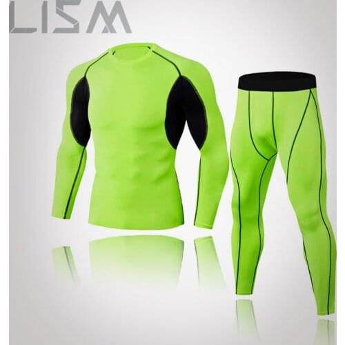 2121 Mens Thermal Underwear 2-Piece Set MMA Rashguard Suit Tights Cool Clothing Compression Fitness Long Mens Winter Brand