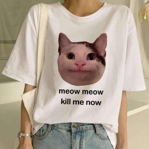 Colored MEOW MEOW KILL ME NOW t-shirt women graphic Fashion camisetas 100% Cotton funny vintage grunge unisex tee top tshirts