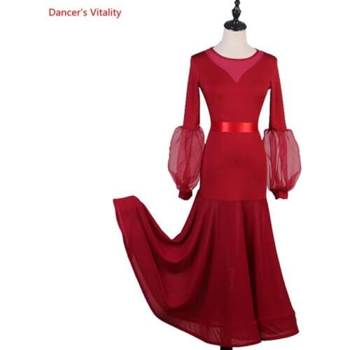 Womens Modern Ballroom Dance Competition Dresses Women Girls Children Kids Standard Viennese Waltz Ladies Woman Skirts Adult