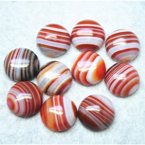 12PCS Nature Semi Precious Stone Cabochons Round Shape Size 12MM Beads Cabs DIY Accessories No Hole Good Quality