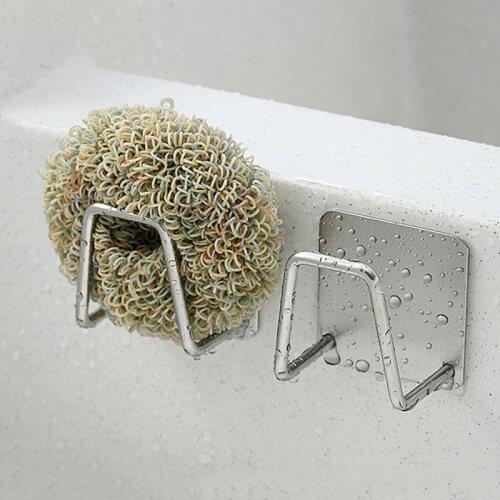 2pcs Sponge Drain Rack Kitchen Sink Storage Rack Wire Ball Wipe Arrangement Racks Sponges Holder Kitchen Accessories Cuisine