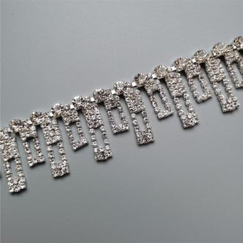 30cm Rhinestone Crystal Chain Bling Diamante Diamond Trim Ribbon Gem Sparkle 1.18" Width Wedding Dress Necklace Applique Cake