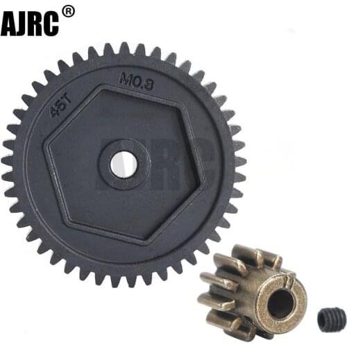 AJRC Harden Steel Spur Gear 45T 0.8M 32P #8053 11T motor teeth For 1/10 RC Model Crawler Traxxas TRX-4 TRX4 TRX-6