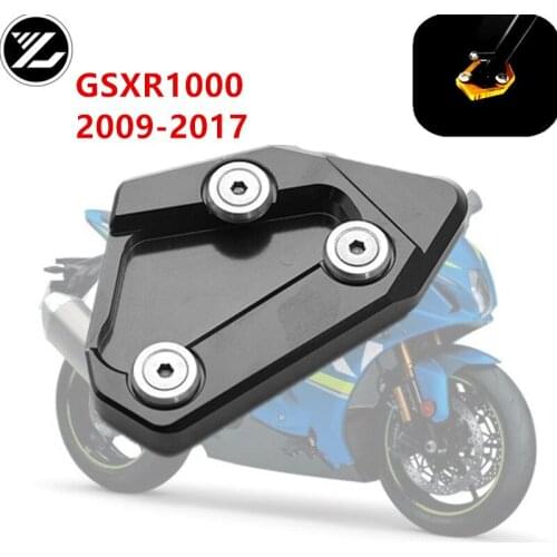 Motorcycle CNC Aluminum Foot Kickstand Extension Pad Plate Side Stand Enlarger For SUZUKI GSXR1000 2009-2017 2010 2011 12 13 14