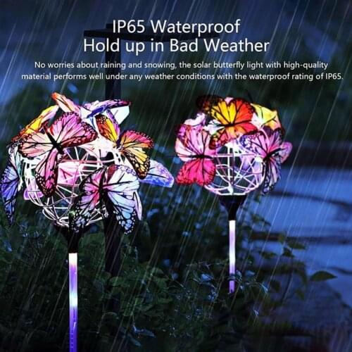 Butterflies Solar Led Lights Garden Stake Outdoor Butterfly Lawn Lamps Solar Garden Lawn Landscape Pathway Lights decoration