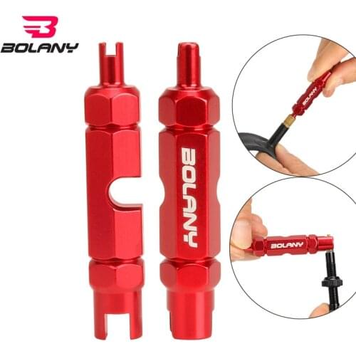 BOLANY 1Pcs Bike Wrench Value Multifunctional Tool Double-head FV Nozzles Inner Tube Core Removal Bicycle tools