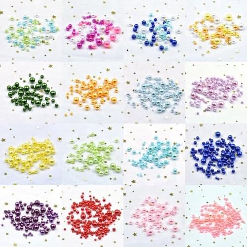 Mix Size 3/4/6/8/10mm ABS Imitation Pearl Round Beads Decoration Without Holes 20g/Lot Grament Bead Cloth Accessories Crafts