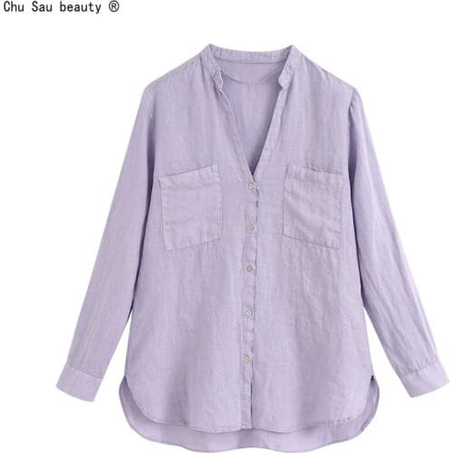 Женские льняные рубашки Chu Sau beauty China At AliExpress
