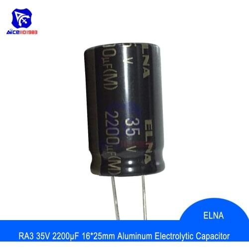 Diymore 5PCS/Lot Original ELNA Audio Capacitor RA3 35V 2200μF Capacitance 16*25mm Aluminum Electrolytic Capacitor 35V2200μF