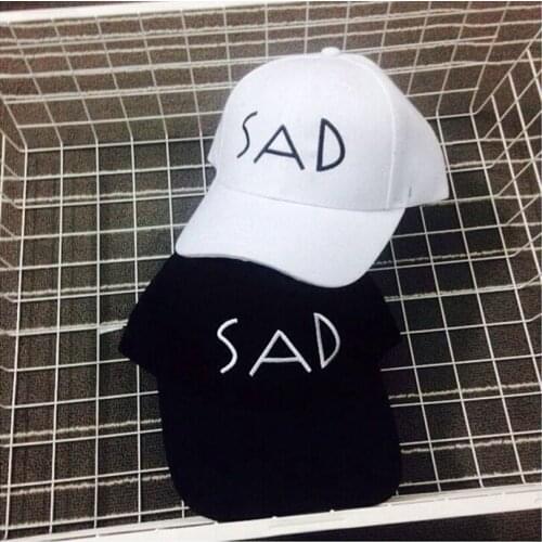 2017 cotton Elastic Fitted Hats Sunscreen Baseball Cap SAD letter Men&Women Sport Visor new wholesale