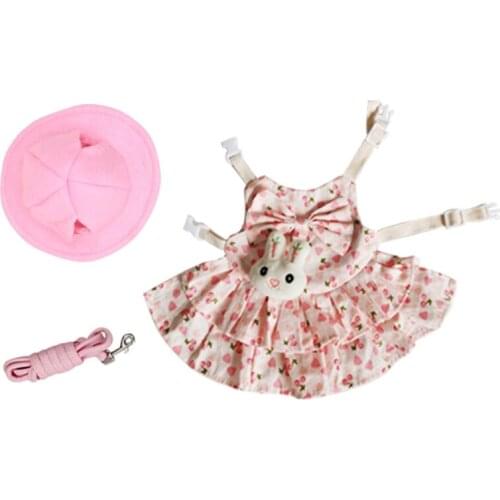 Mini Pet Spring&Summer Outing Cotton Suit Light-colored Cute Little Clothes for Bunny Guinea Pig Walking