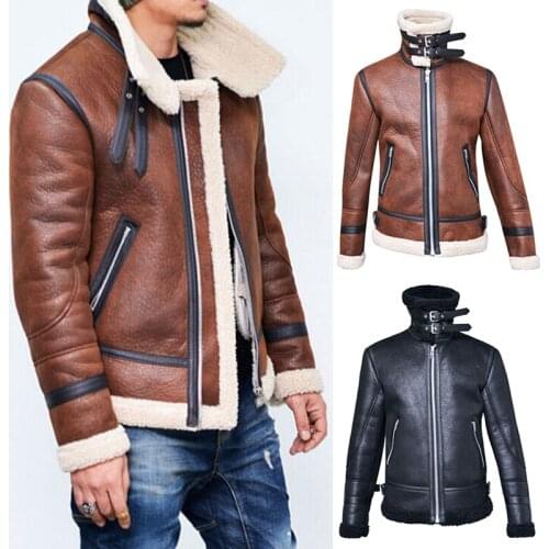 JODIMITTY 2020 Winter Men Leather Fur Coat Jacket Slim Leather Motorcycle PU Faur Jacket Long-sleeve Winter Outerwear Coats