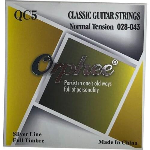 Quality QC5 Orphee Classic Classical Guitar Strings Nylon and Silver Plated Wire Hard Normal Tension 028-043/028-045 Wholesales