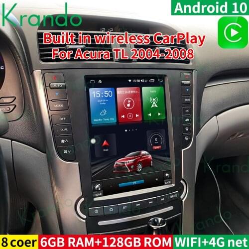 Krando Android 10.0 9.7 "Tesla style For Acura TL 2004-2008 car head unit wireless carplay GPS Navigation Stereo Touch Auto