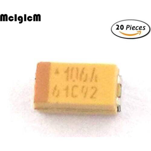 MCIGICM 20pcs A 3216 10uF 10V SMD tantalum capacitor 106