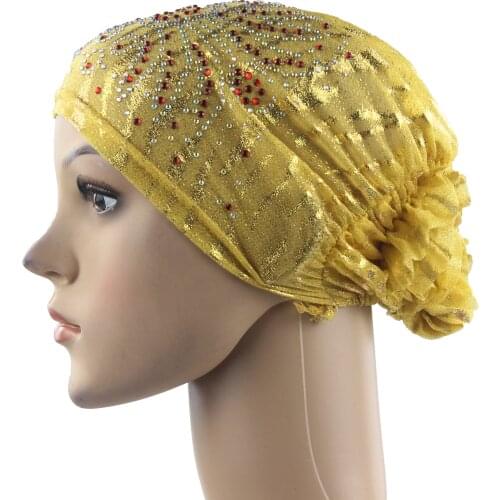 Muslim Hijab Caps Inner Islamic Underscarf Hats Stretchable with Beautiful Drill Shimmer