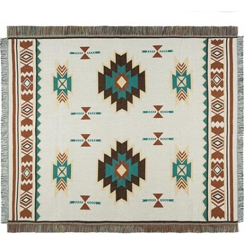 New Bohemian cotton linen blanket National Wind Geometry Sofa Blanket Bed Home Decoration Plaid Hanging Blanket Dropshipping