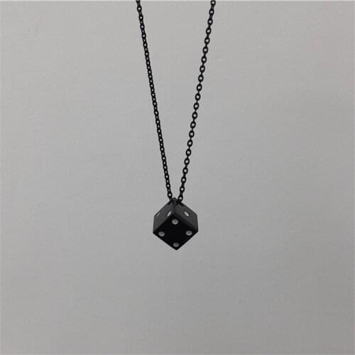 New novelty rock punk dice pendant Luck necklace for women collier femme accesorios mujer DIY personality jewelry Birthday Gift