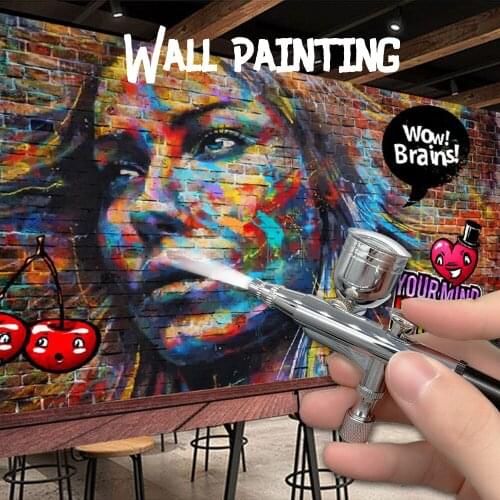 Spray Gun Car Airbrush High Precision Double Action Gravity Feed Spray Gun Art Painting Tattoo Nail Art Spray Mode AB-134K