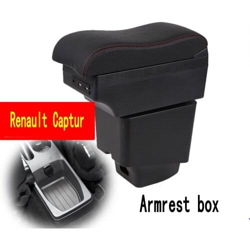 For Renault Captur Armrest box central Store content box with USB interface