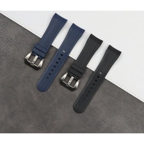 Blue Black 24mm*20mm at buckle Silicone Rubber watchband For Graham strap Racing Bent Watch band Bracelet buckle logo on tools