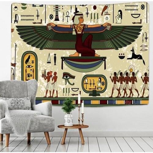 Ancient Egyptian Pharaoh Statues Mythical Tapestries Wall Hanging Art Home Decoration