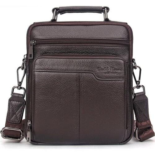 Men Genuine Leather Handbags Messenger Single One Shoulder Bag Vintage Business Real Cowhide Top Handle Cross Body Bags