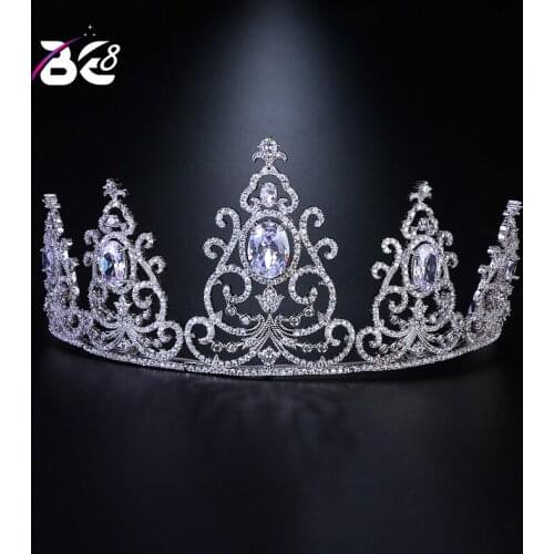 Be 8 Micro Paved Cubic Zircon Stone Totem Shape Tiaras and Crowns Wedding Hair Accessories Bridal Jewelry Tiara De Noiva H093