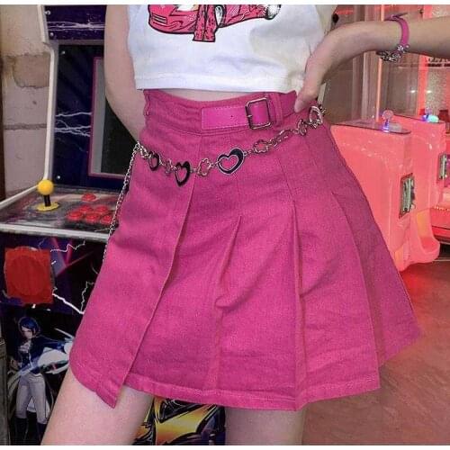 Pink Black Plaid Lace Denim Skirts Womens Girls Y2K Summer Harajuku Vintage Crop Streetwear Cute Mini Skirt Gothic Hippie Kawaii