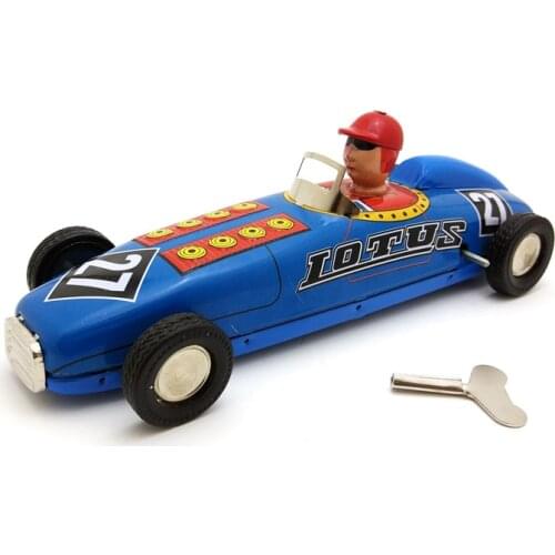 [Funny] Adult Collection Retro Wind up toy Metal Tin F1 Racing car champion racer Clockwork toy figures model vintage toy gift